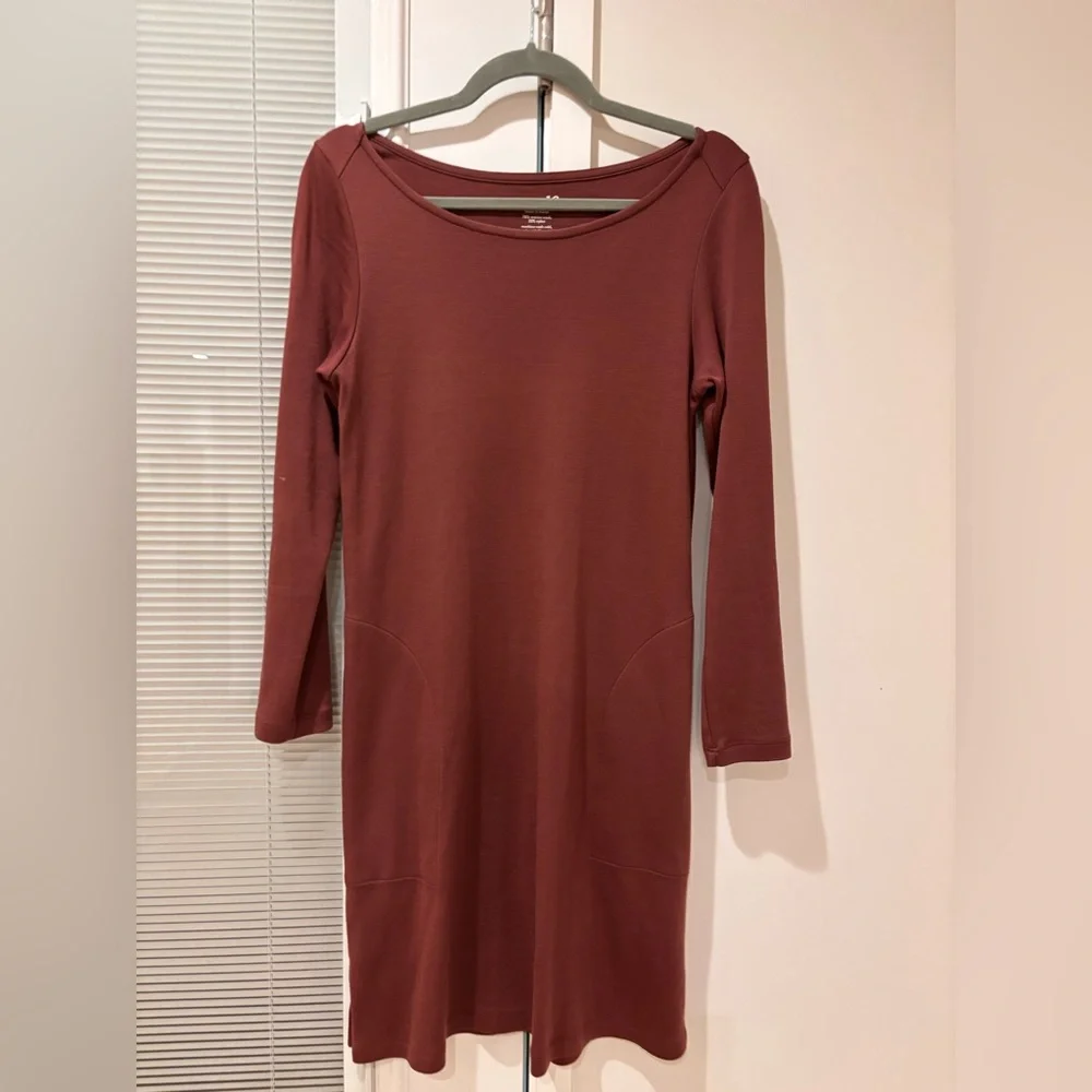 Wool& Rowena Swing Dress in Burgundy, Sz S - Picture 4 of 5